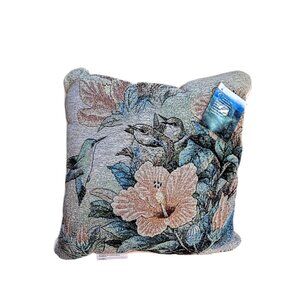 Hummingbird And Hibiscus 15" Decorator Pillow Lena Liu NWT
